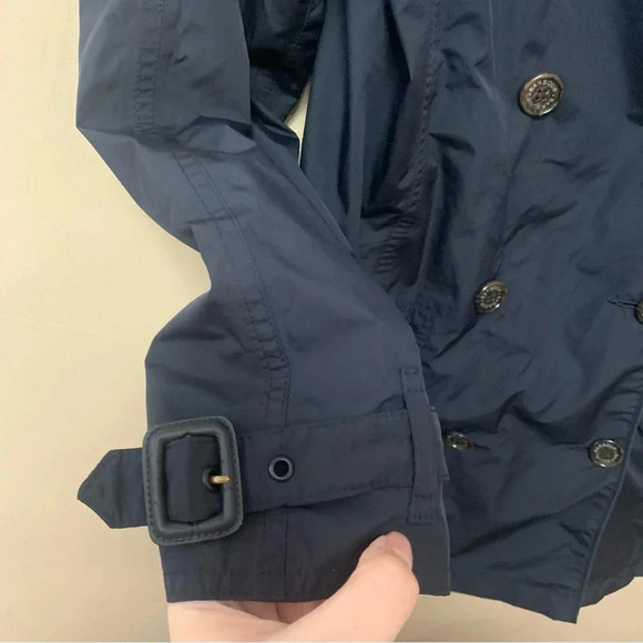 Barbour Featherweight Valerie Short Trench Jacket in Dark Navy Blue Size 6 - Picture 6 of 16